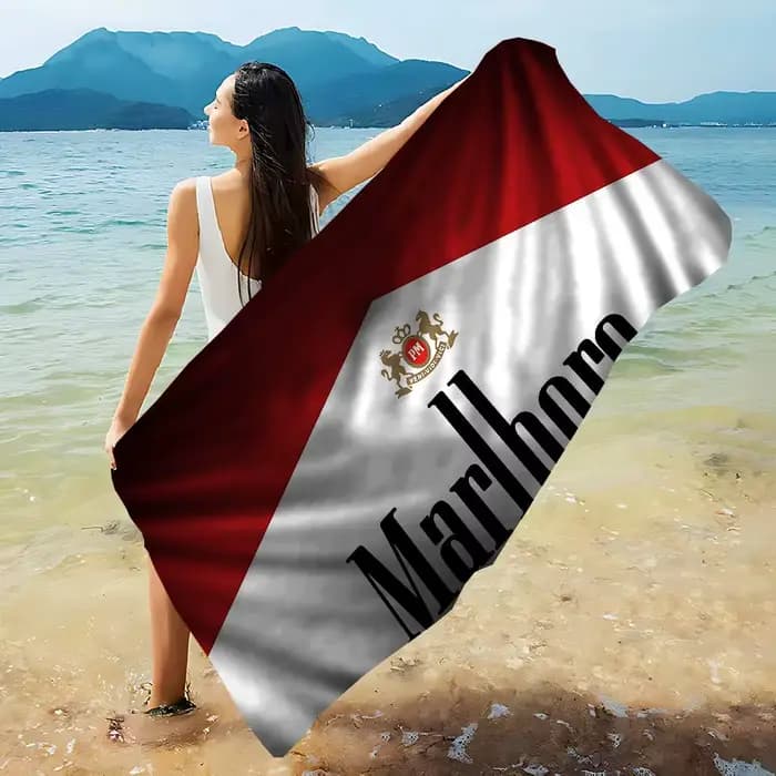 Serviette de plage rétro M-Marlboro, serviettes de bain colorées pour filles, en microfibre, séchage rapide, personnalisées, sans sable, pour la plage, le yoga, le spa, la salle de sport, la piscine