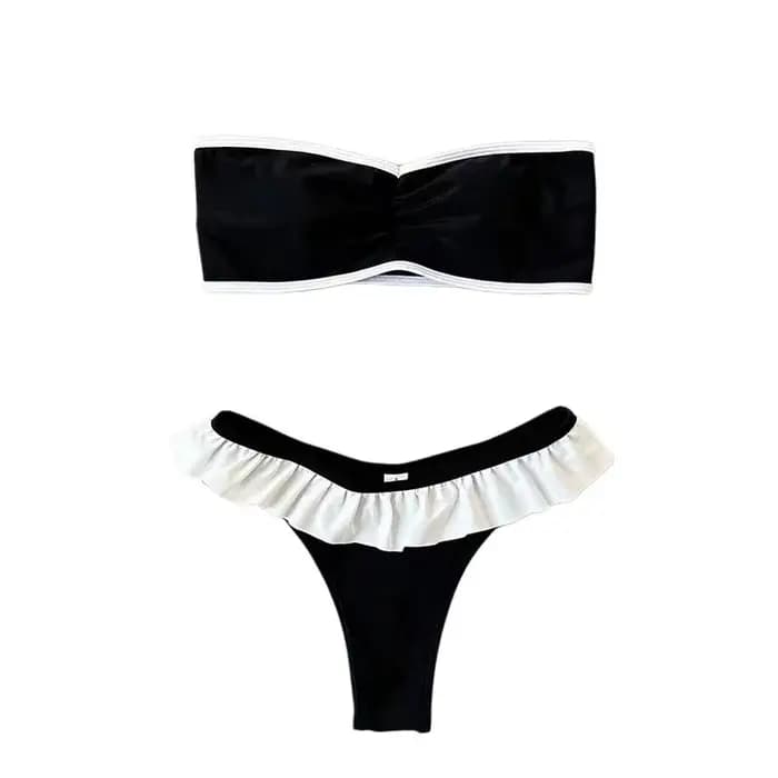 Maillot de bain deux pièces sans bretelles pour femme