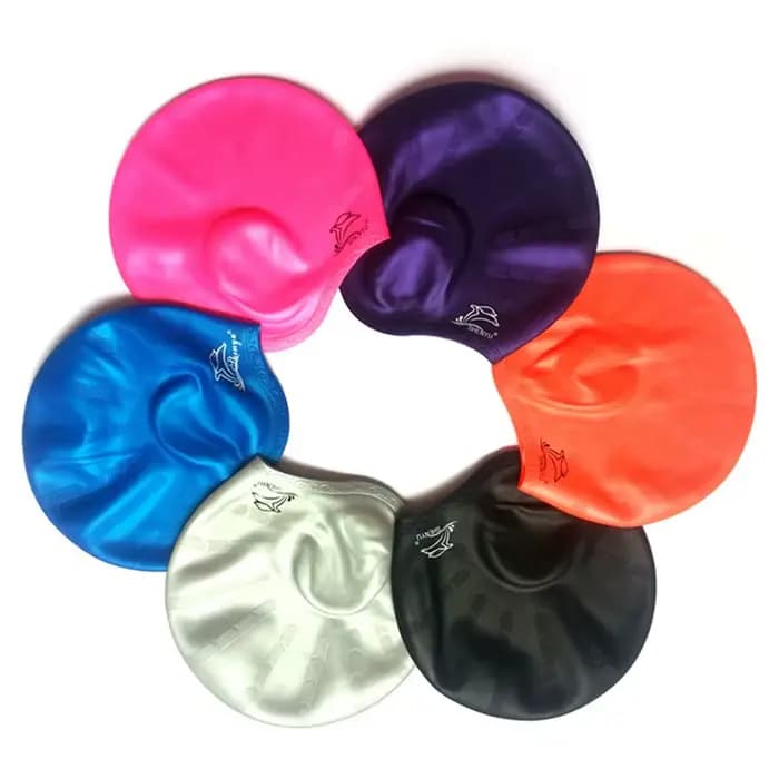 Bonnets de bain imperméables pour hommes et femmes, cheveux longs, protection des oreilles, chapeau de plongée en Silicone