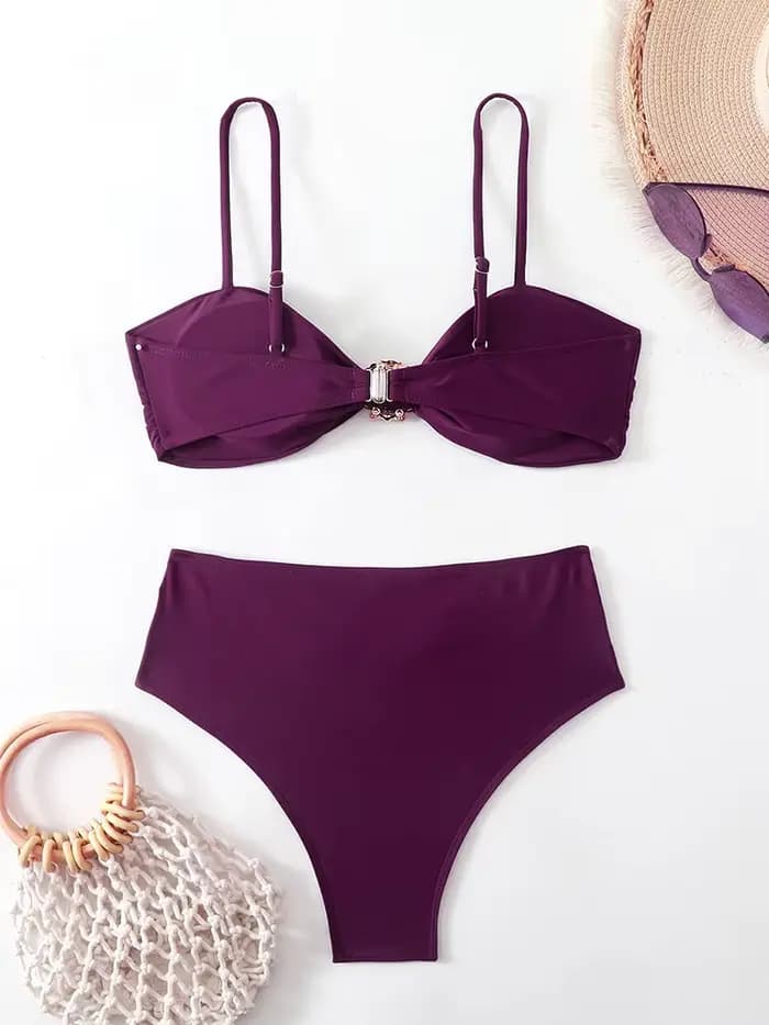 Bikini taille haute pour femmes, maillot de bain deux pièces, bandeau, vêtements de bain pour femmes, tendance 2026, ensembles de bikinis, vêtements de plage brésiliens