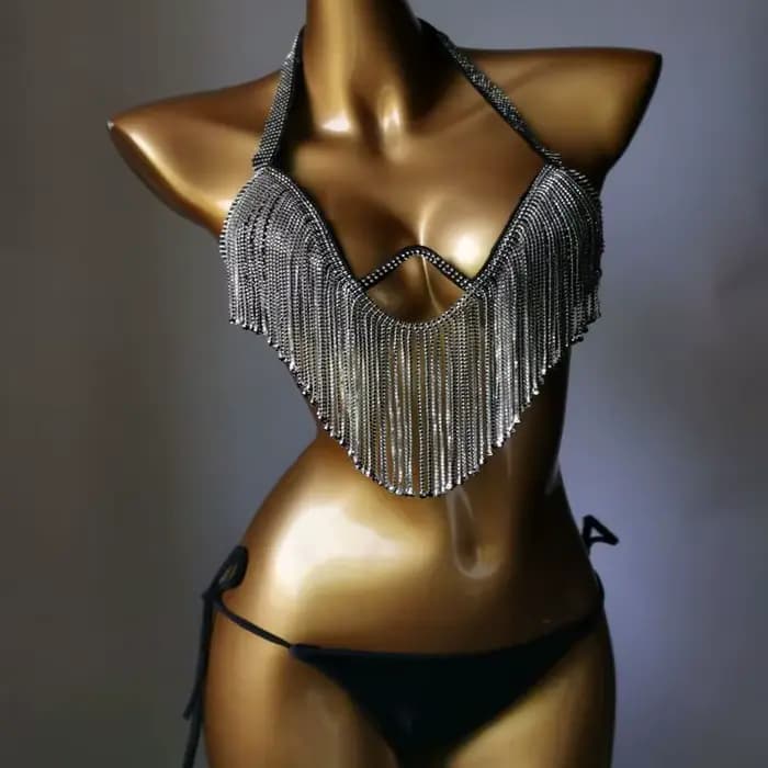 Maillot de bain avec strass et pierres scintillantes, ensemble Bikini, diamants, bikini, vacances, 2