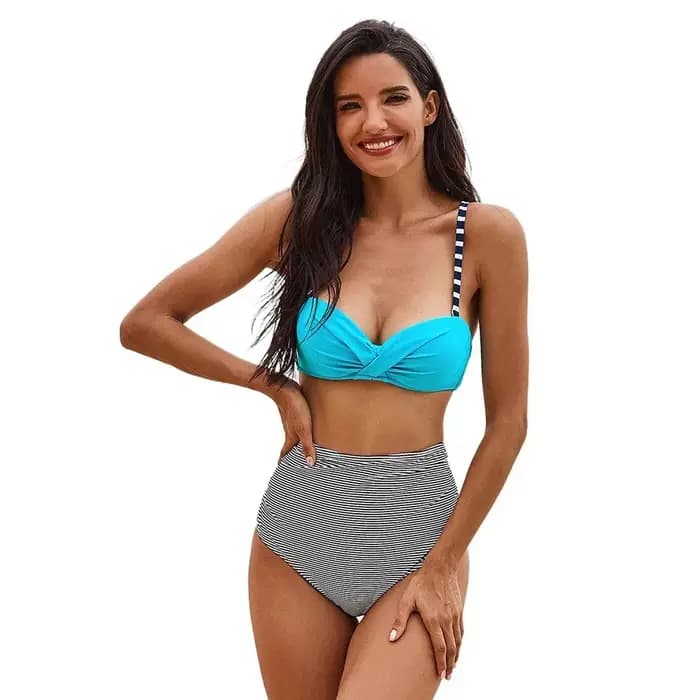 Sexy bretelles taille haute Bikini femmes maillot de bain fendu été offre spéciale de la saison nouveauté triangulaire
