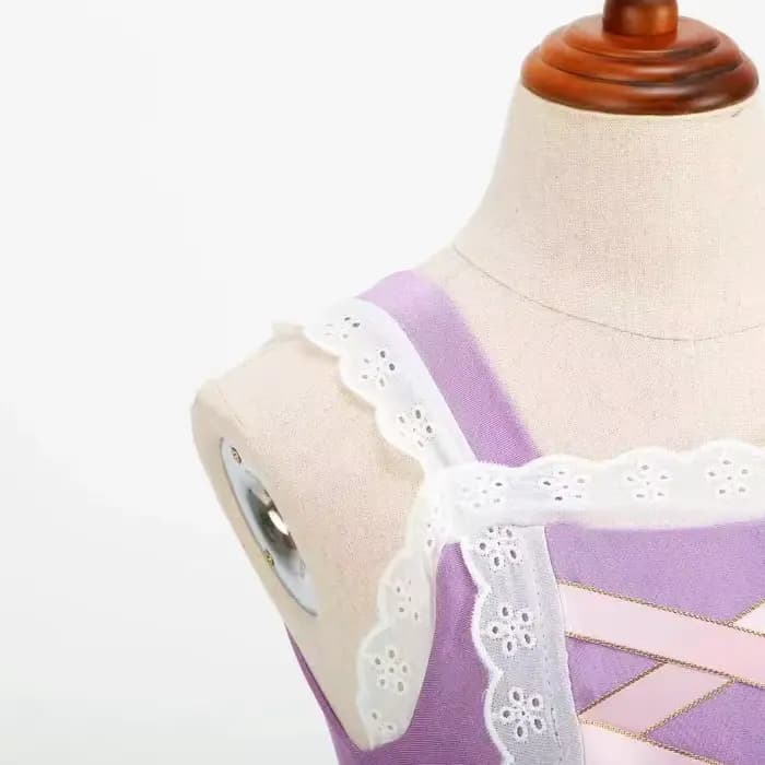 Maillot de bain une pièce pour filles inspiré de la princesse Raiponce, robe de bain violette et rose avec couronne de fleurs, lunettes de soleil, vêtements de plage pour enfants
