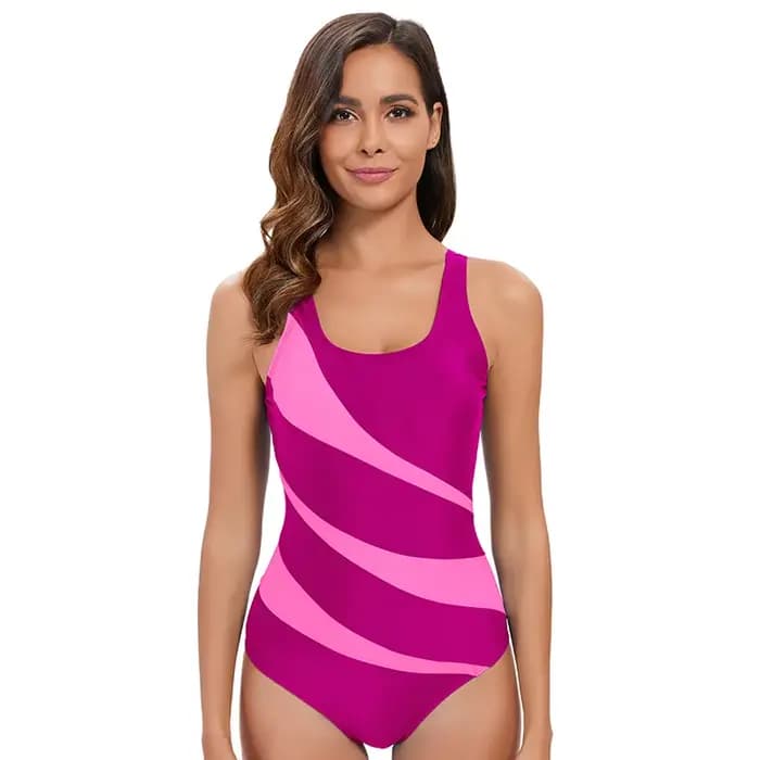 Maillot de bain une pièce sportif à blocs de couleurs pour femmes, Design Sexy ajusté avec maillot de bain respirant à séchage rapide pour la natation et le surf