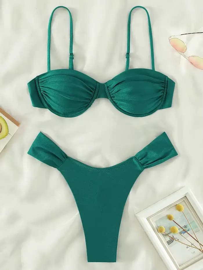 Maillot de bain brésilien pour femmes, ensemble deux pièces, bikini, triangle déformable, sexy
