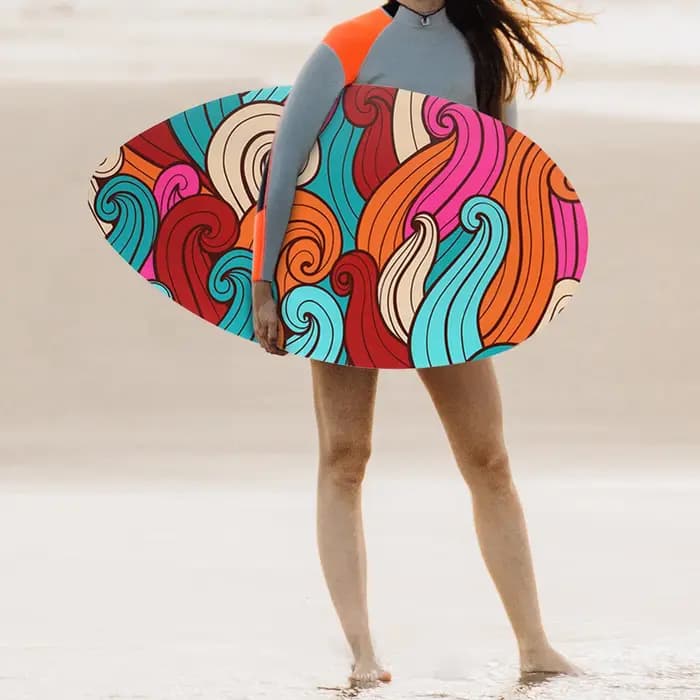 Planche de surf de plage de 35 pouces, planche de sable de plage, corps en bois avec revêtement brillant pour Sports aquatiques en plein air, surf