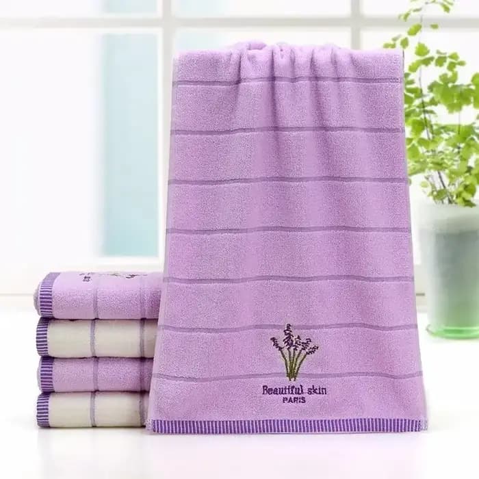 Serviette de bain brodée en pur coton de haute qualité, serviette/serviette pour le visage parfumée à la la lavande, douce, à séchage rapide et très absorbante
