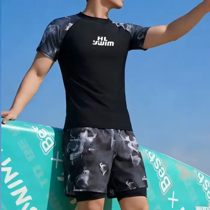 Ensemble de maillot de bain pour hommes, haut et bas à séchage rapide, maillot de bain deux pièces p
