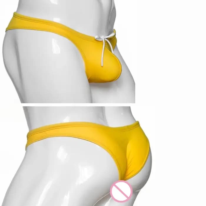 Slip de bain jaune taille basse pour homme