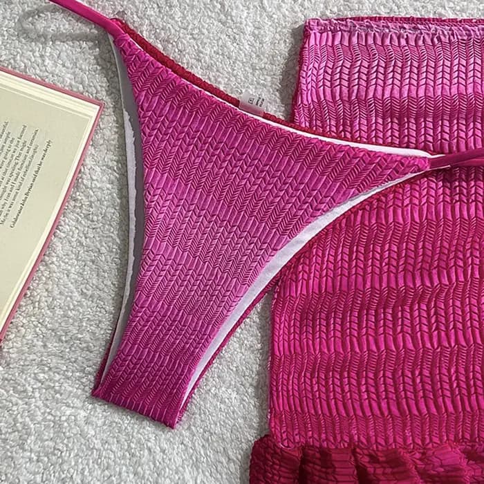 Nouvel ensemble de bikini trois pièces sexy en maille dégradée pour les vacances à la plage, maillot de bain pour femme, Biquine Brasileiro, Купальник Женский