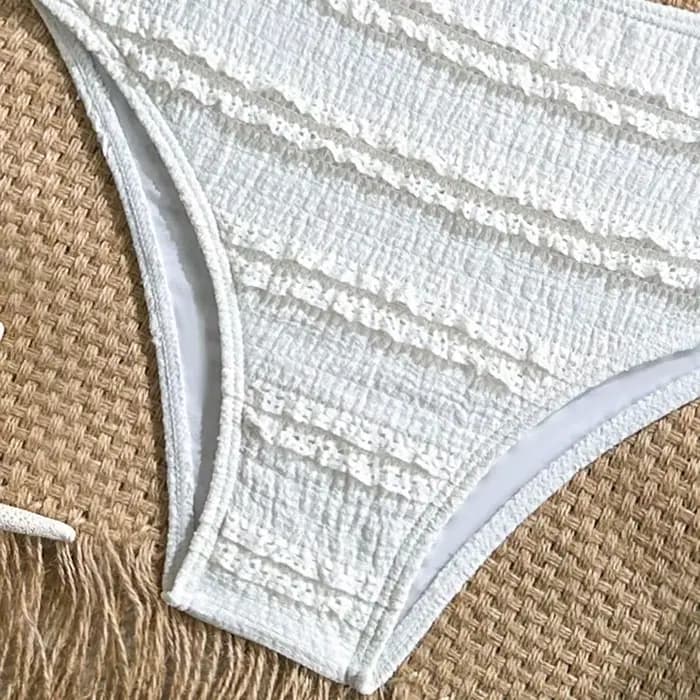 Bikini avec short pour filles de 12 ans, ensemble de bikini deux pièces métallisé pour filles, haut à volants découpé, maillots de bain taille haute pour adolescentes