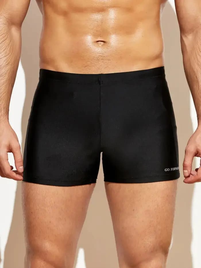 Pantalon de bain moulant à coins plats pour hommes, couleur unie, entraînement