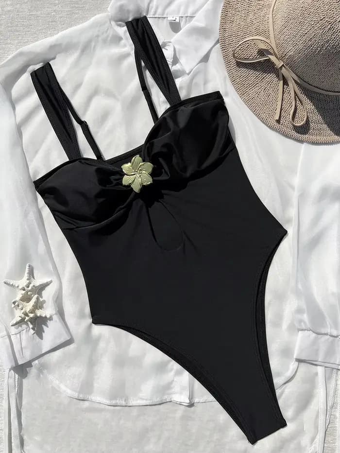 Femmes une pièce maillot de bain noir Sexy Bikini maillot de bain féminin été maillots de bain femme