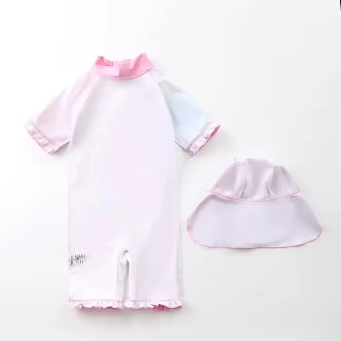 Maillot de bain une pièce pour filles, protection UV, avec chapeau, Costume de sirène pour la plage d'été