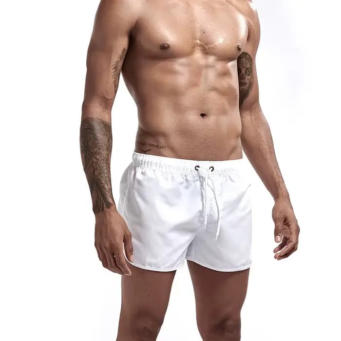 Short de bain pour homme 2025 – Cordon de serrage, uni, respirant, doux, décontracté, streetwear quotidien