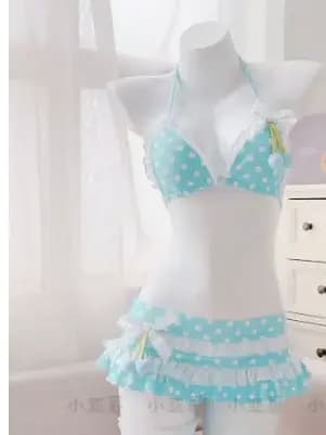 Ensemble de bikini Lolita Kawaii mignon, nouvelle collection d'été, maillot de bain deux pièces séparé, motif fraise, sexy