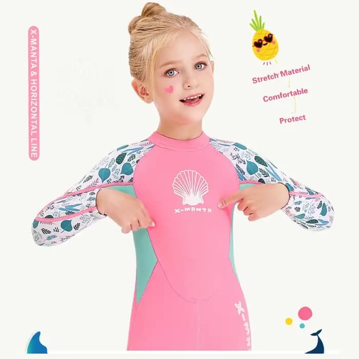 Maillot de bain filles 2.5MM néoprène épais combinaison chaude à manches longues plongée Surf costume méduse vêtements maillot de bain filles pour les Sports nautiques