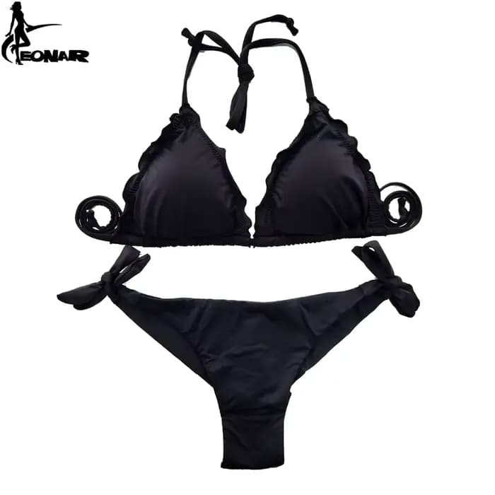 EONAR-Maillot de bain push-up à volants pour femme, ensemble de bikini à coupe brésilienne, maillot