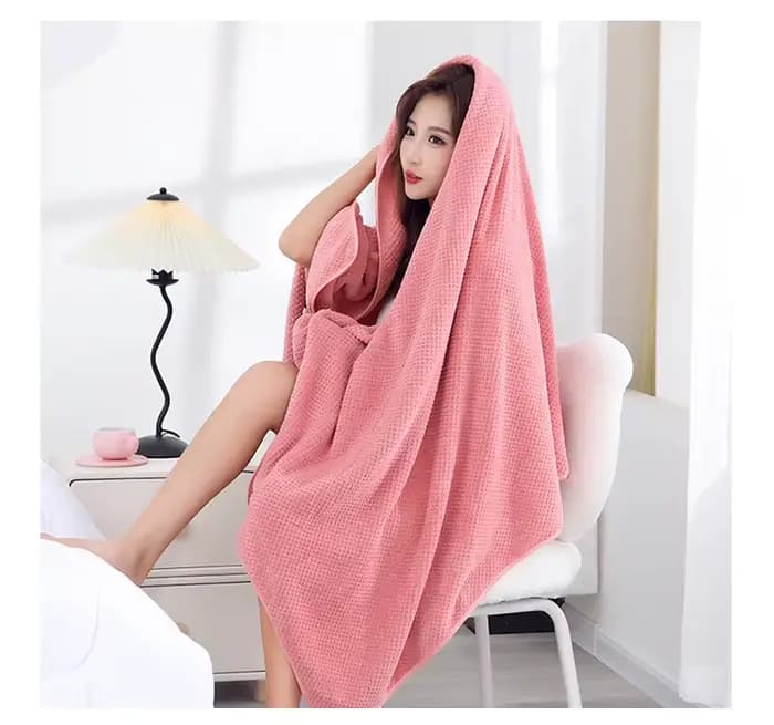 Serviette de bain en polaire corail 90x180