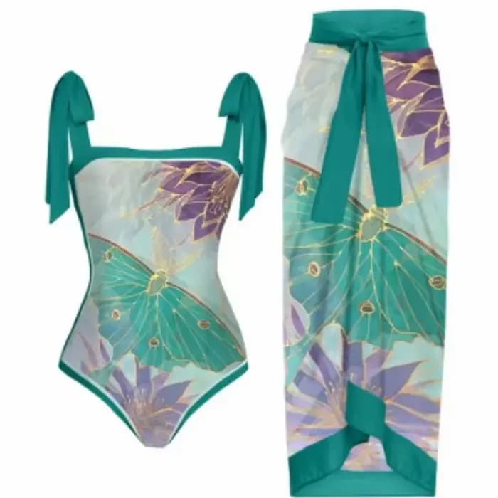 Maillot de bain brésilien deux pièces, imprimé floral, élégant, à lacets, culotte taille haute, moulant, sexy, dos nu, à volants, bikini, ensemble pour la plage, 2024