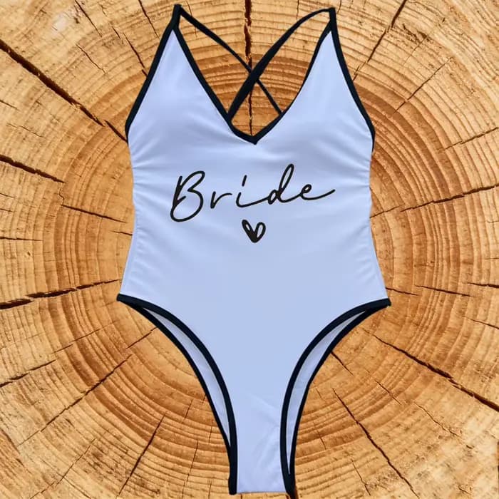 Femmes maillots de bain de mariée rembourré maillot de bain équipe mariée une pièce Bachelorette fêt