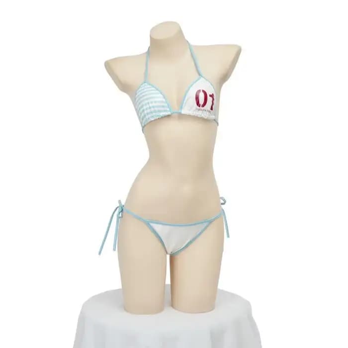 Tenue de cosplay anime japonaise mignonne pour fille, bikini en cuir, dos nu, mini-lingerie à bandes, maillot de bain, vêtements de nuit