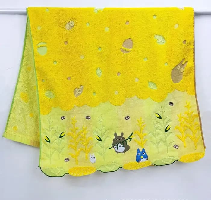 Serviette de bain en fil non torsadé en coton japonais 120x60cm, serviette de plage chinchilla magnifiquement brodée pour enfants et adultes