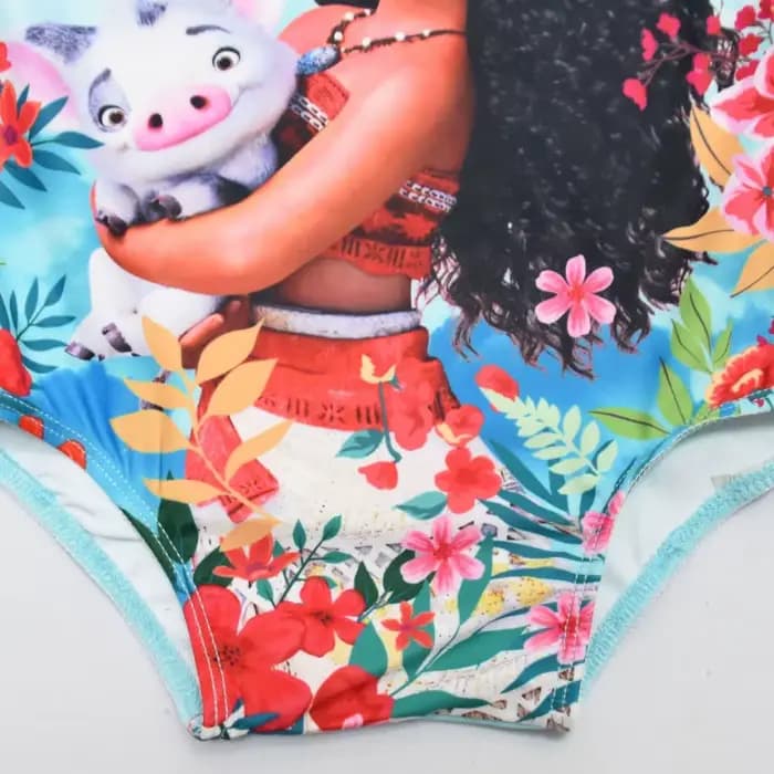 Maillot de bain une pièce pour filles, motif dessin animé Moana, mignon, Kawaii, pour la plage, bleu, bikini, 3-7 ans, nouvelle collection