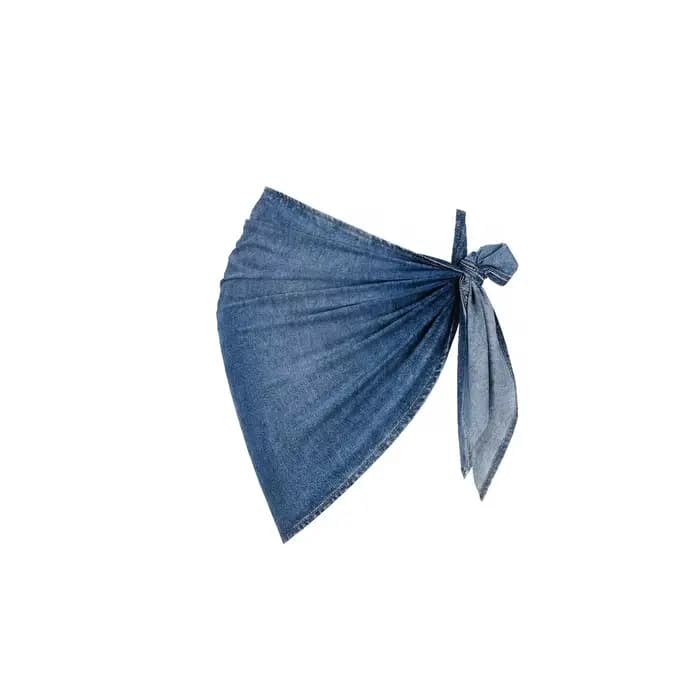 Maillot de bain sexy femme 2026 imprimé denim, push-up, bandeau, micro bikini, décolleté plongeant,