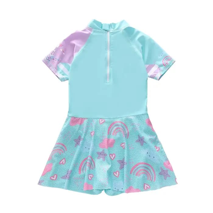 Fille maillot de bain une pièce licorne maillot de bain filles à manches courtes plage robe de bain été enfants maillot de bain enfants vêtements de bain