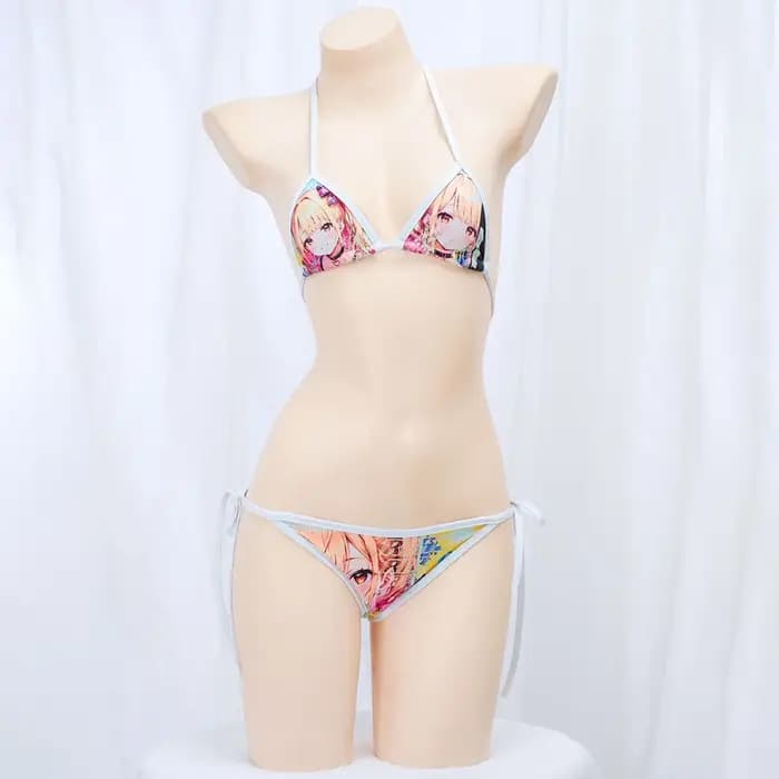 Mignon Bikini 2025 femmes Anime fille imprimer maillot de bain Sexy fendu