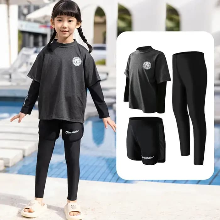 Maillot de bain à manches longues pour garçons et filles