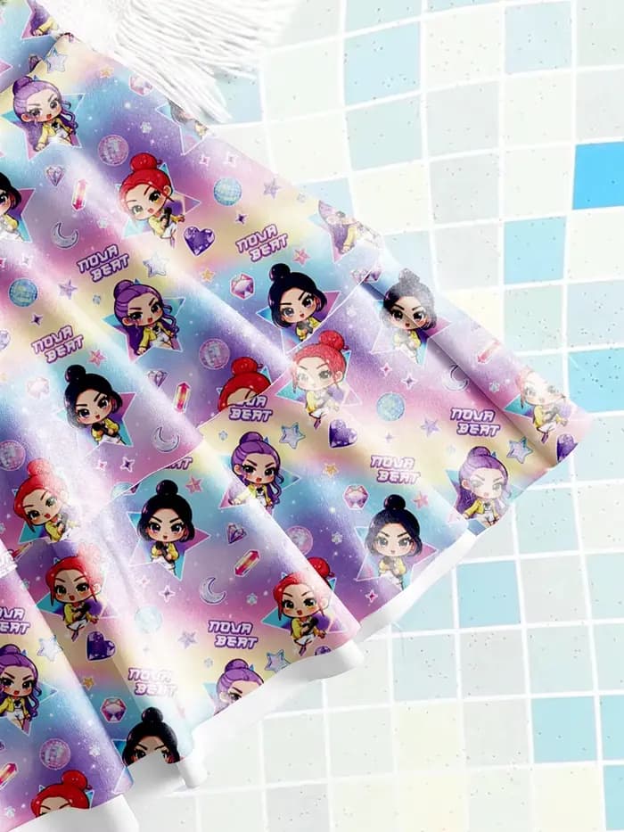 Maillot de bain imprimé dessin animé pour filles