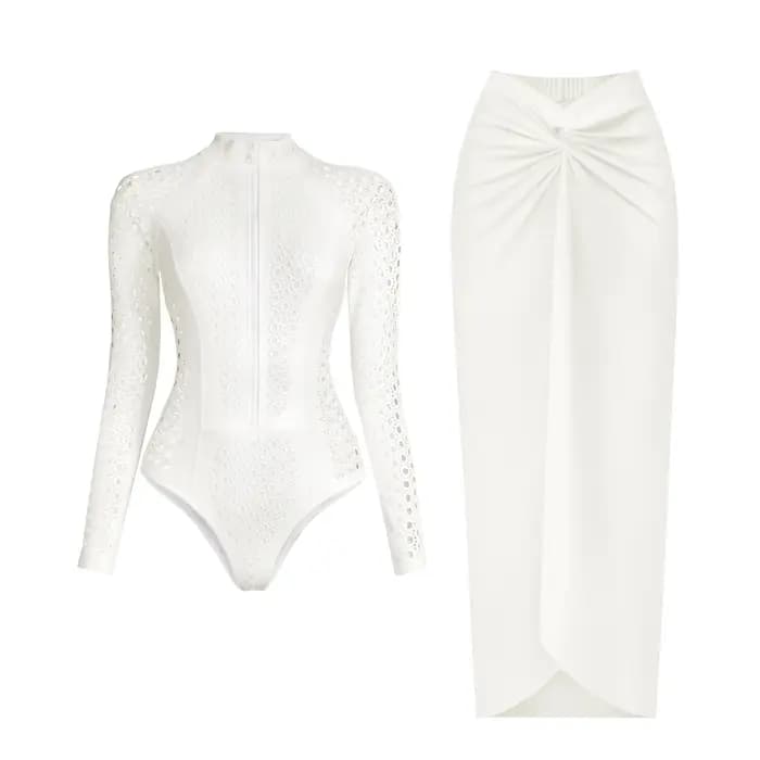 Maillot de bain une pièce à manches longues pour femme