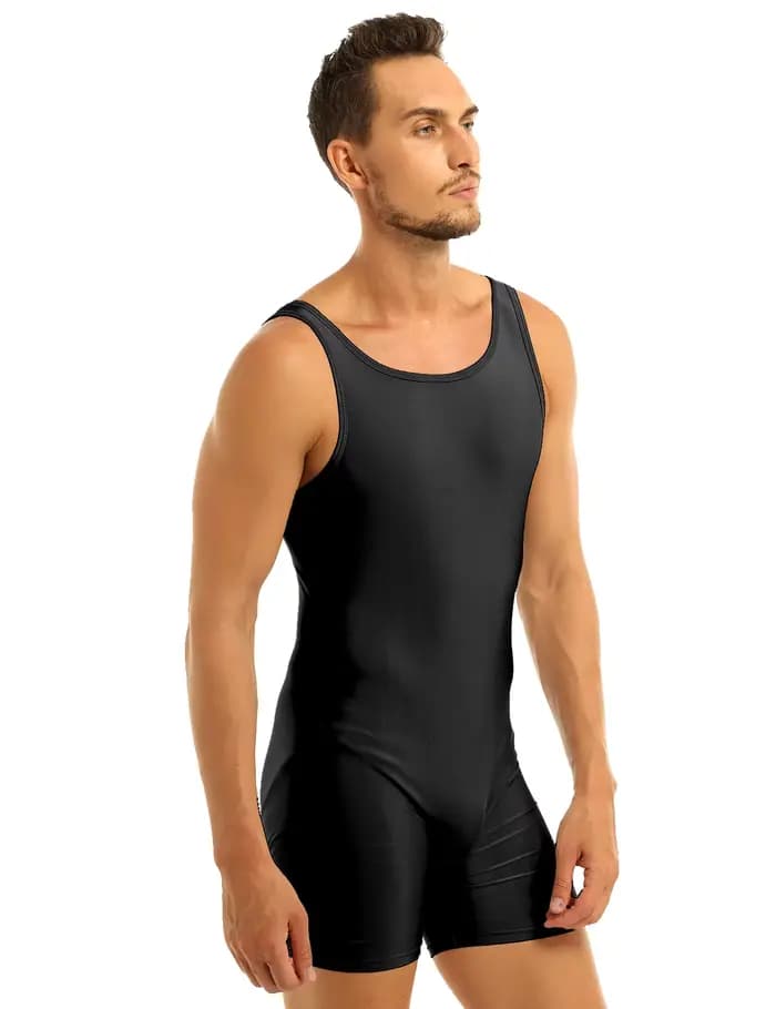 Maillot de bain doux pour hommes, protection contre les éruptions cutanées, sans manches, extensible, solide, justaucorps pour sport, gymnastique, danse, gymnastique, Yoga
