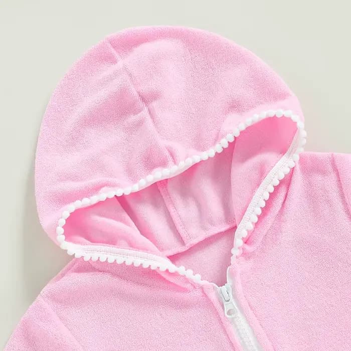 Robe de plage à capuche pour petites filles, Cover-Up pour enfants, maillot de bain, absorbant, en éponge, nouvelle collection