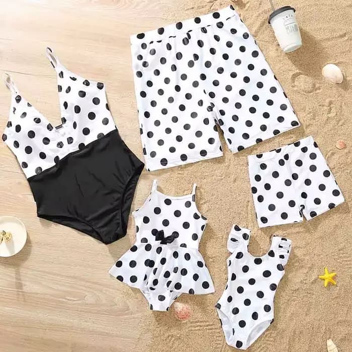 Nouveaux maillots de bain assortis pour la famille 2026 : Maillots une pièce mère-fille et shorts de bain père-fils – Tenues de plage pour maman et homme