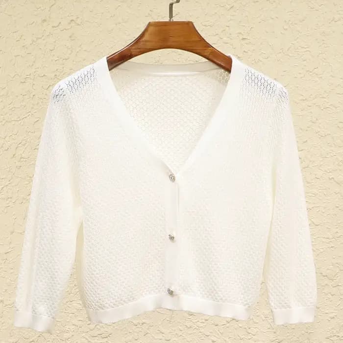 Cardigan femme ete légère pulle haut court femmes de vêtements cardigans pull mode gilet maille été laine à tricoter cro