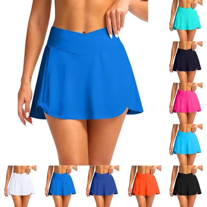 Jupe de bain taille haute pour femme avec taille en V