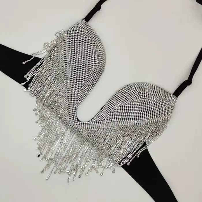 Maillot de bain avec strass, sexy, Bikini, avec pompons, pour les femmes, vêtements de plage, nouvelle collection, 2020