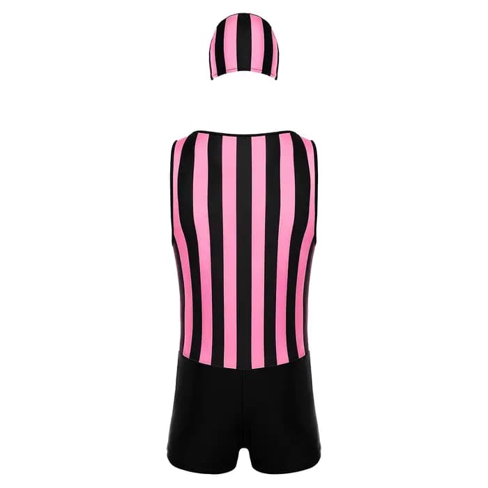 Maillot de bain de course rayé arc-en-ciel pour hommes