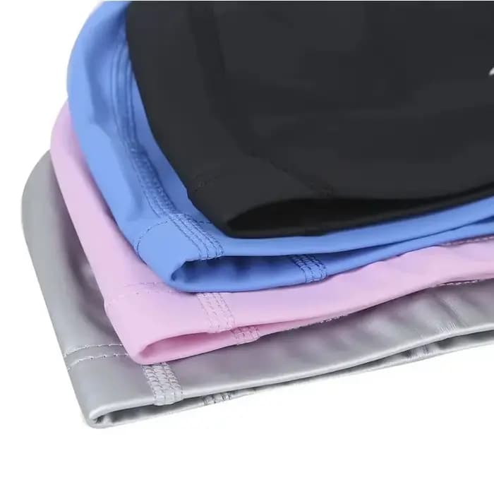 Bonnet de bain adulte imperméable en PU unisexe, couleur unie, pour piscine et plongée, protection des cheveux longs et des oreilles