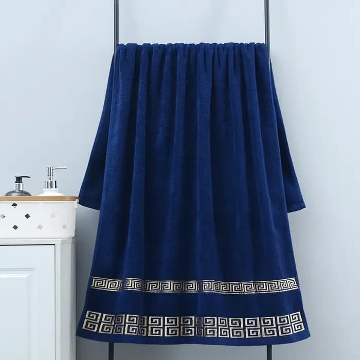 Grande serviette de bain 70x140cm Marron Blanc Bleu Noir Gris Vert