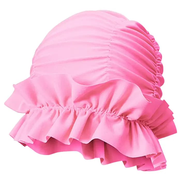 Bonnet de bain plissé pour femmes, bonnet de bain en nylon, bonnet de douche confortable, protection
