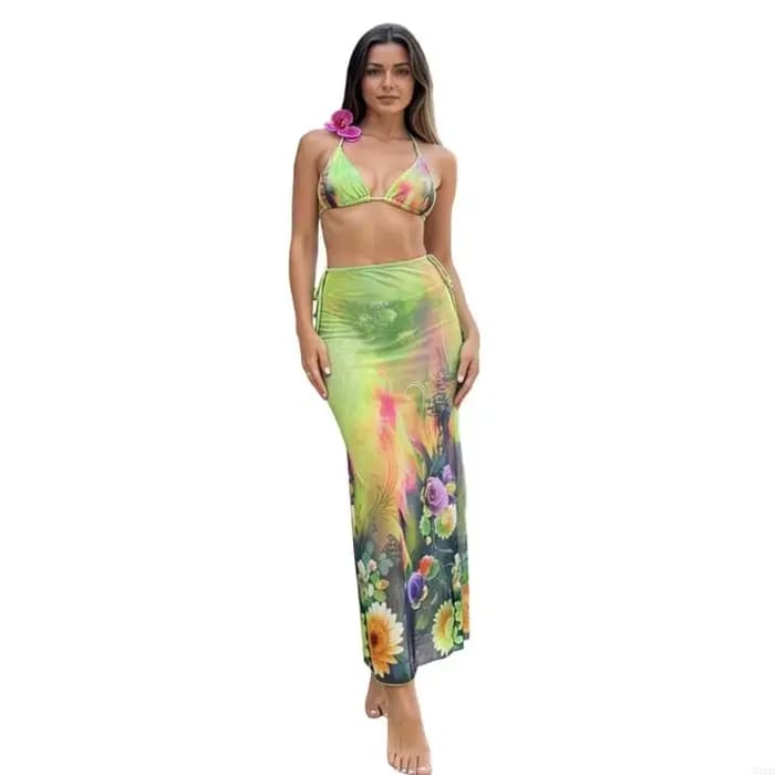 Ensemble maillot bain confortable, haut bas séparé, Texture en Polyester, adapté à plage à piscine,