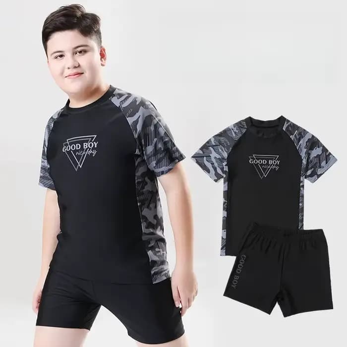 Maillot de bain deux pièces pour garçons, collection été 2026, short de bain à séchage rapide, protection solaire, confortable, ensemble de natation pour enfants