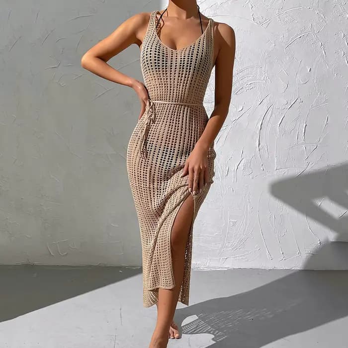 Sarong-Robe de plage en résille
