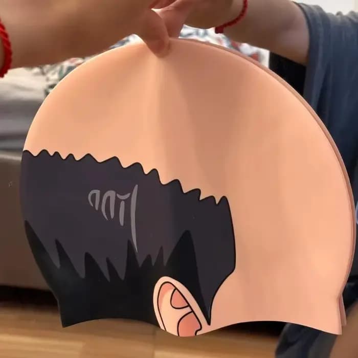 Bonnet de bain amusant pour crânes chauves - Bonnet de bain en polyester à imprimé méditerranéen pour cosplay et piscines