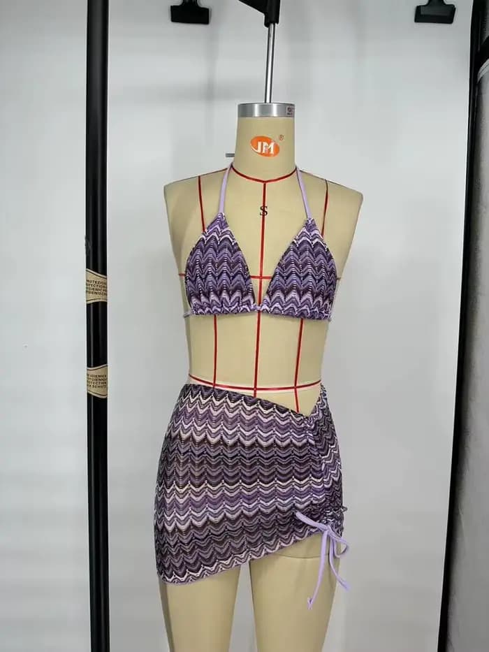Ensemble de Bikini tricoté à la mode pour filles douces et épicées