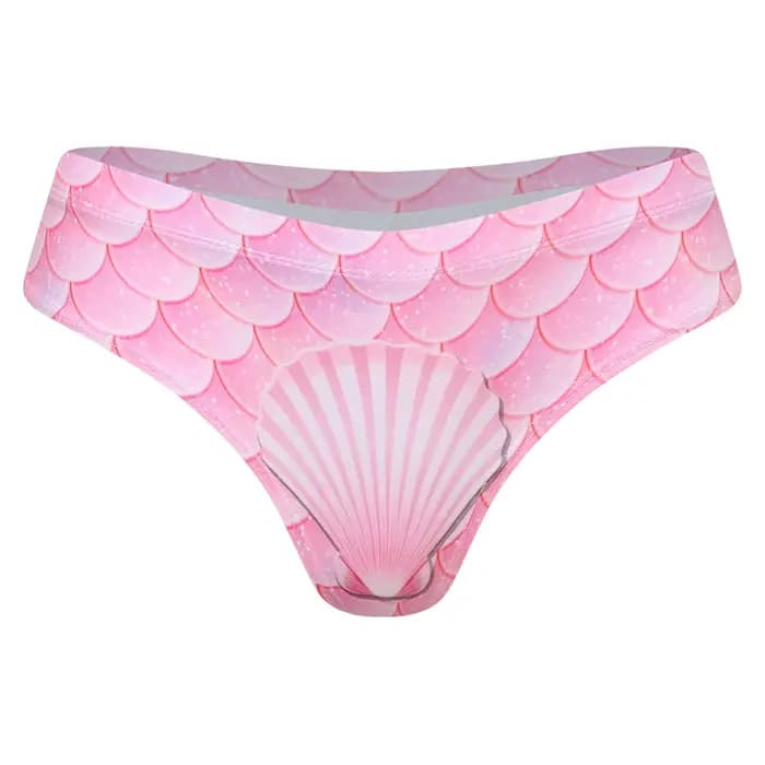 Maillot de bain bikini taille basse pour femme, bas de maillot de bain style sirène à imprimé écaill